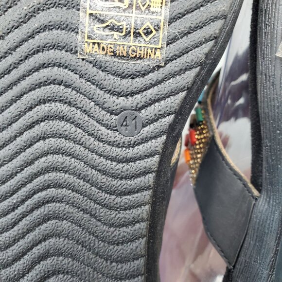 Patrizia By Spring Step Shoes Womens EU 41 US 9.5-10 Twirling Beaded Sandals - Picture 4 of 11